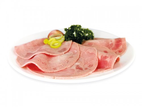 Symbolfoto für Schinkenwurst vom "Big Pork" geschnitten 100g